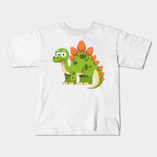 Stegosaurus Dinosaur Cartoon Kids T-Shirt
